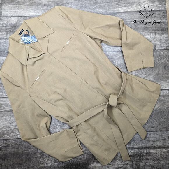 Venezia Jeans Hidden Button Basic Belted Jacket Size 14/16 - Picture 3 of 7